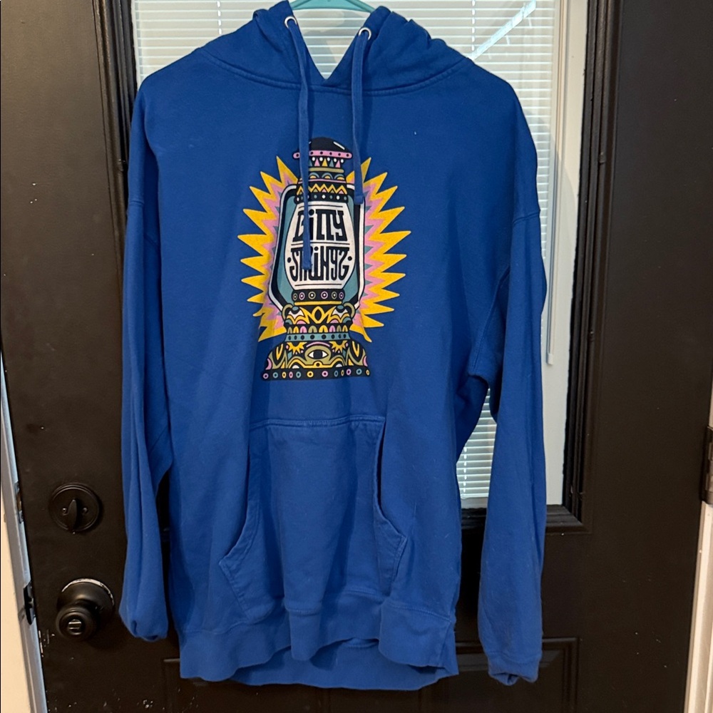 Vibrant Blue Graphic Hoodie for Men